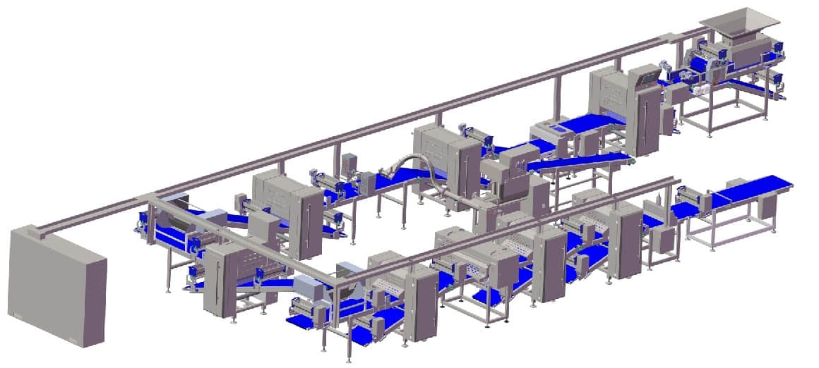 Industrial pastry sheet laminating line